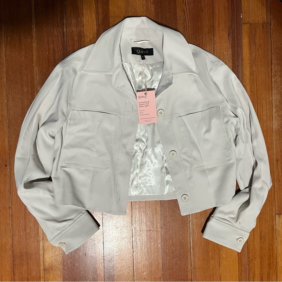 Quince Stretch Crepe Cropped Jacket - Picture 2 of 7